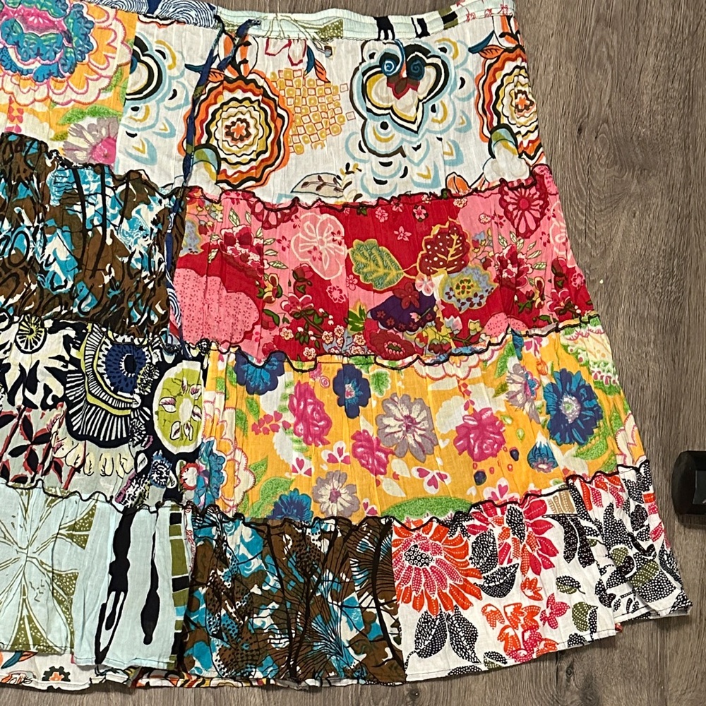 Bay Studio Multicolor Patchwork A-Line Skirt - image 5